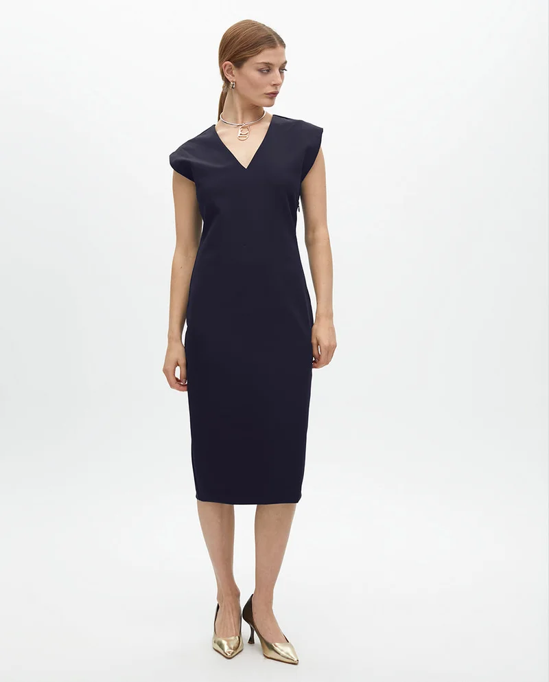 لولا كساديمونت Fitted Technical Fabric Midi Dress